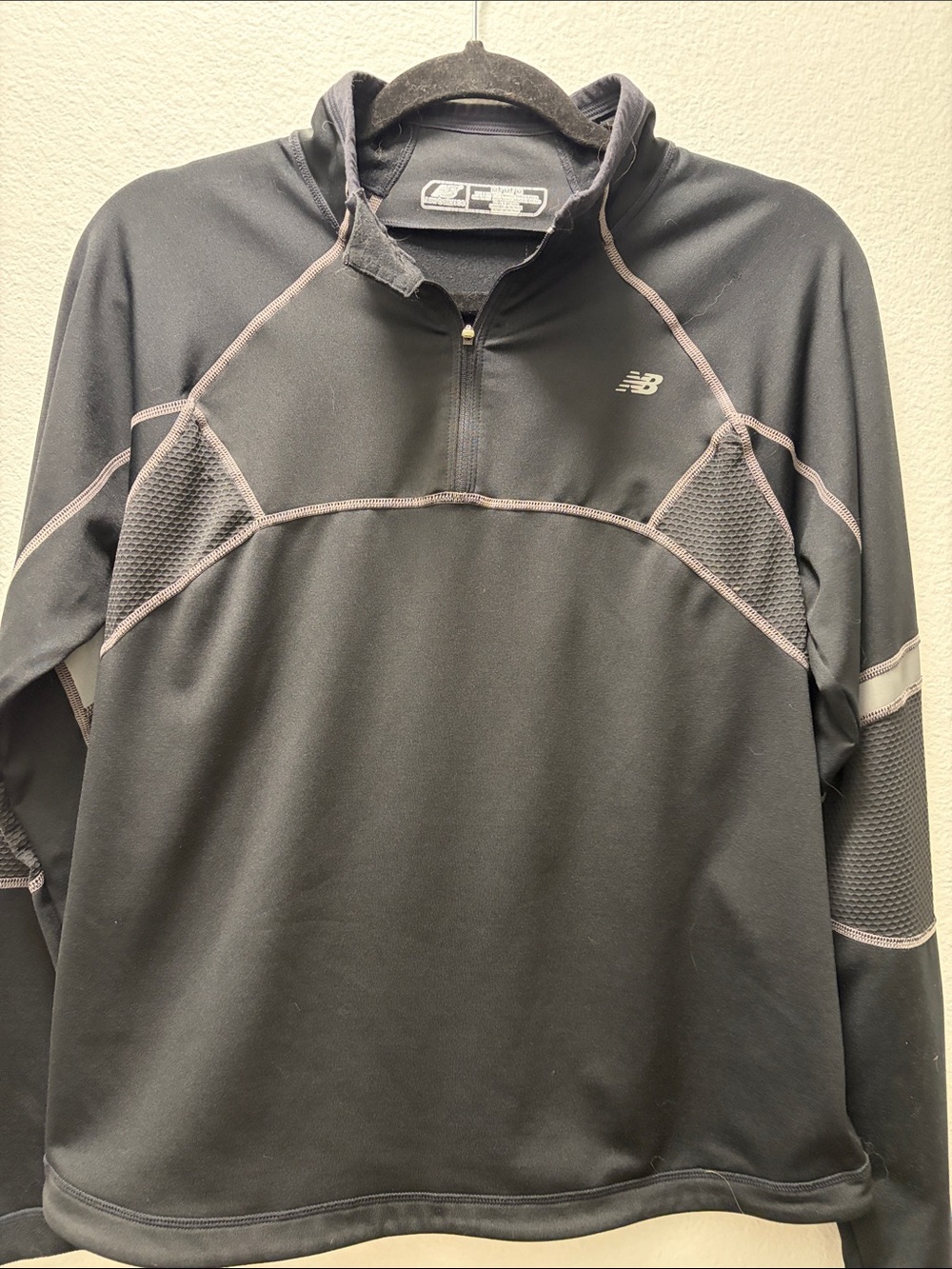 New Balance Black Performance Half-Zip Pullover with Gray Trim